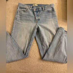 Madewell Jeans Crossover Waist Low Slung Straight Classic Light Wash